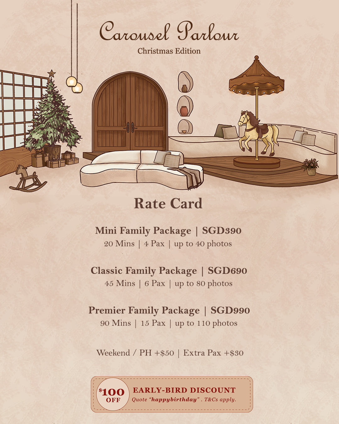 CAROUSEL PARLOUR Mini Family Package (20mins) - Deposit only