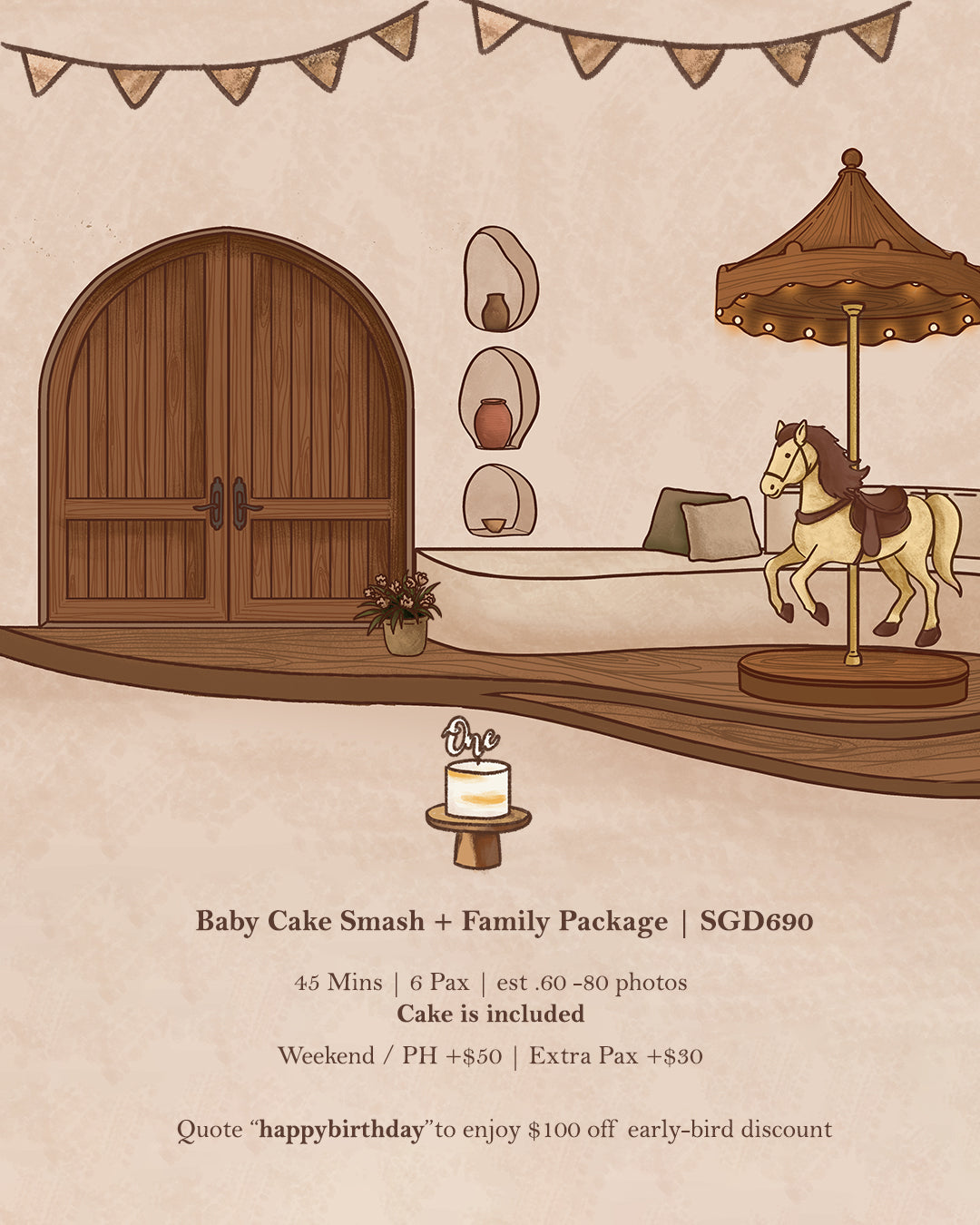 CAROUSEL PARLOUR Baby Cake Smash + Family Package - FULL PAYMENT ONLY