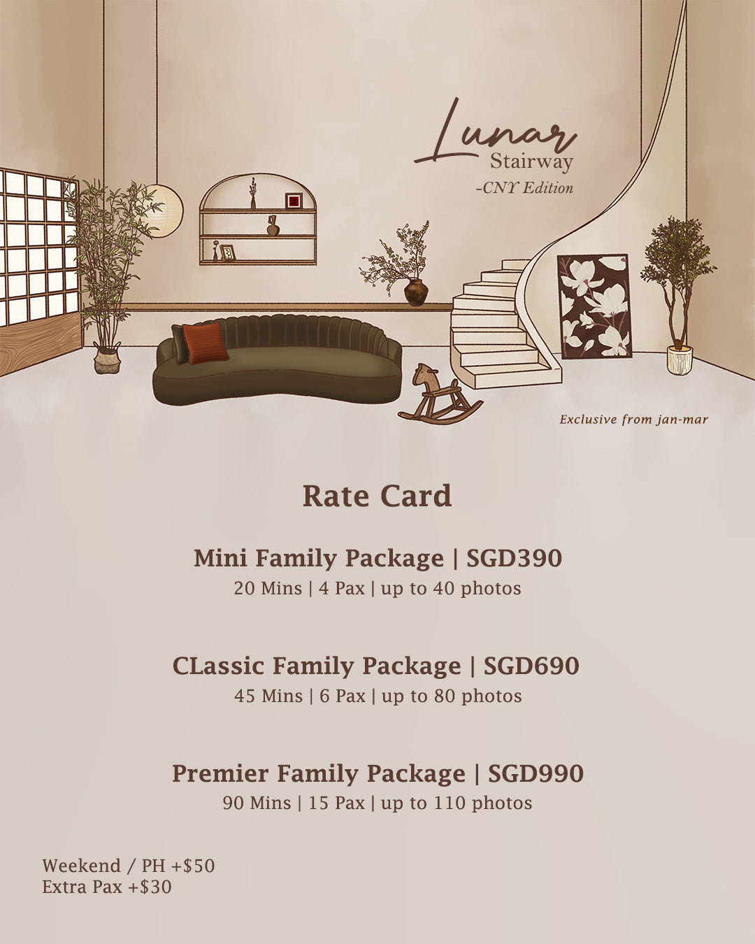Lunar Stairway Premier Family Package (90mins) - CNY Edition